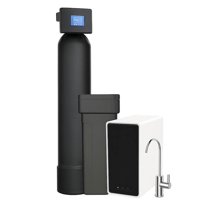 State Line Water Pros complete system: softener, carbon filter and reverse osmosis